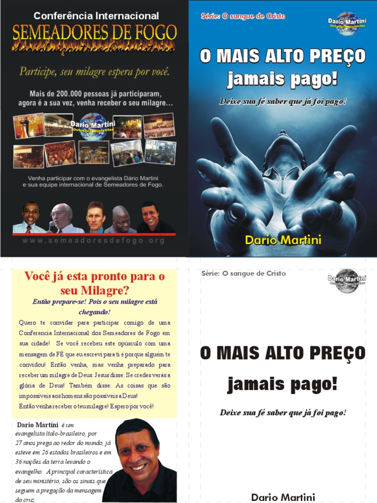 Capa do opúsculo O Mais Alto Preço Jamais Pago, de Dario Martini